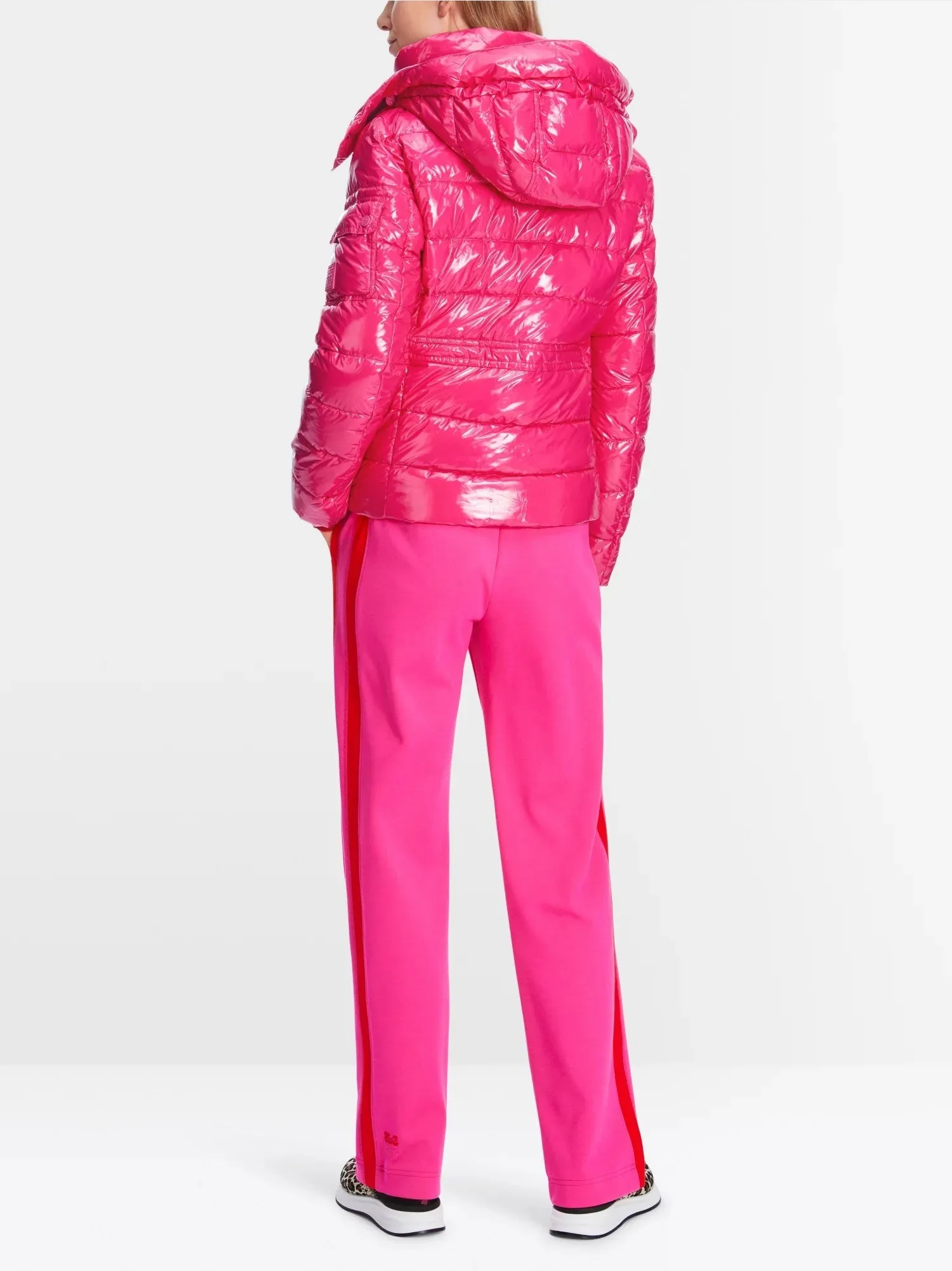 Dragon Fruit Glossy Puffer Jacket