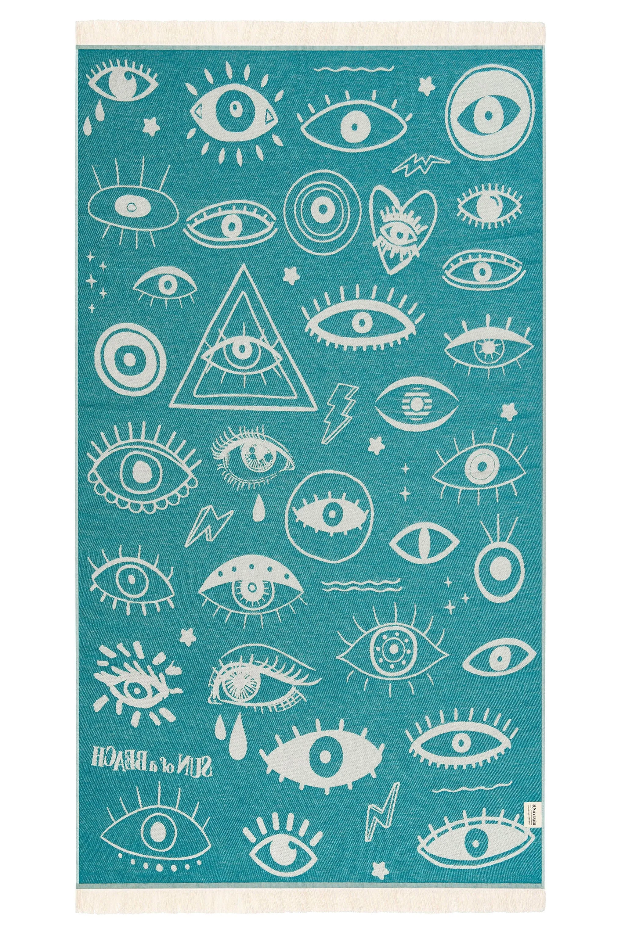 Electric Eyes Petrol | Feather Beach Towel