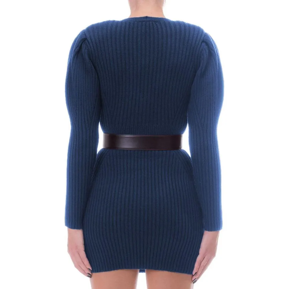 Elisabetta Franchi Blue Wool Women Dress