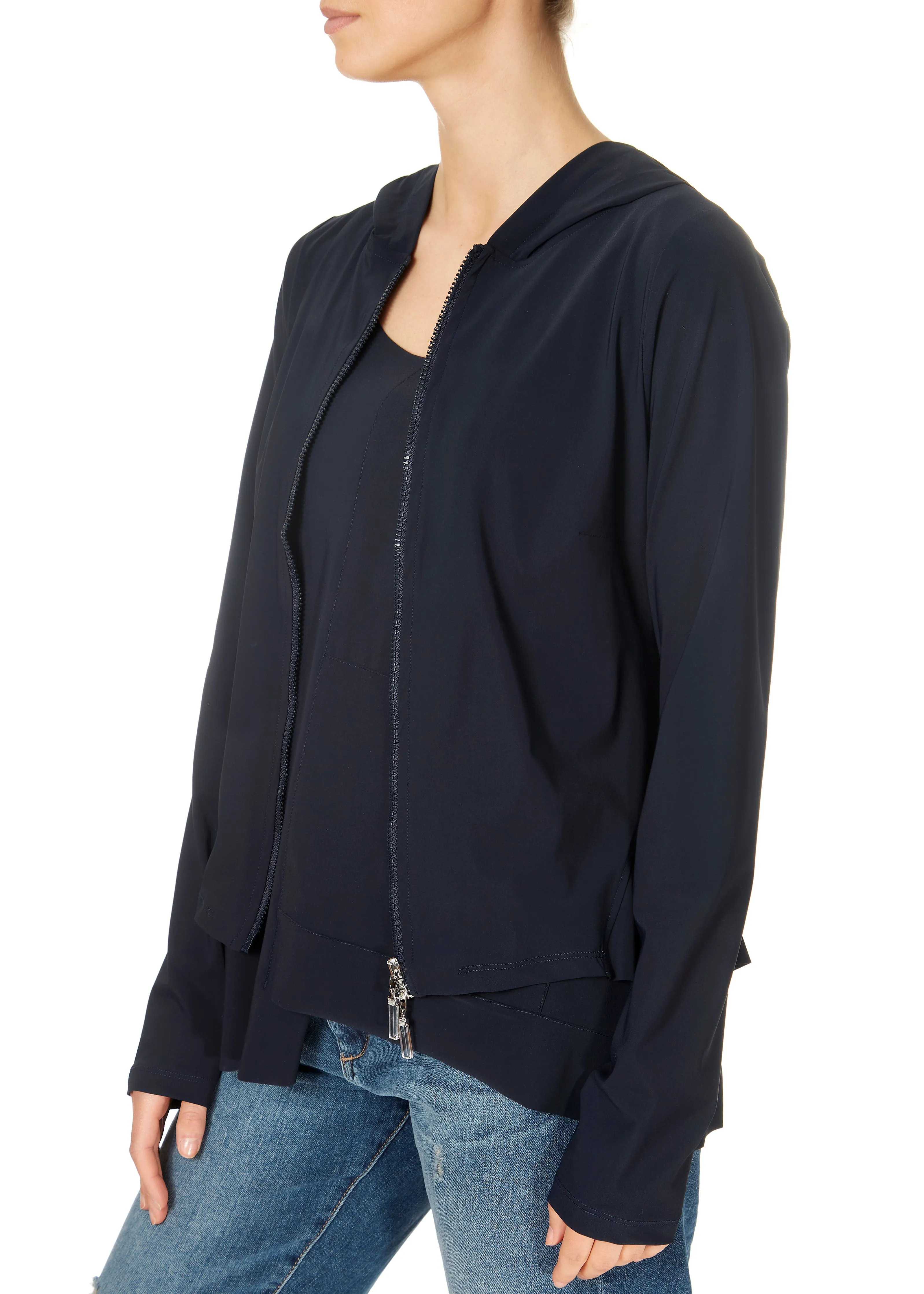 ELLi Kurz Hooded Jacket Navy