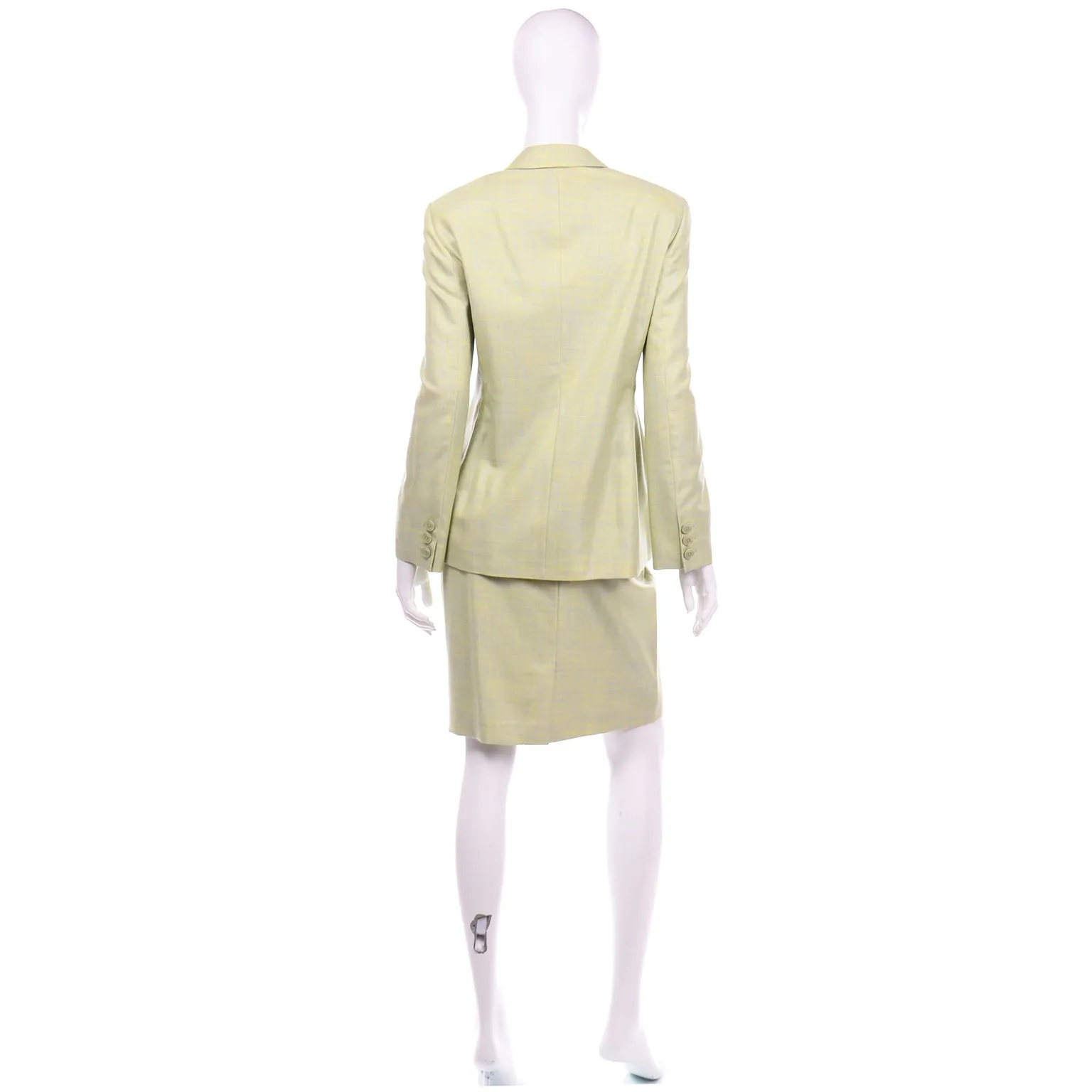 Escada by Margaretha Ley Blue & Yellow Skirt and Jacket Suit