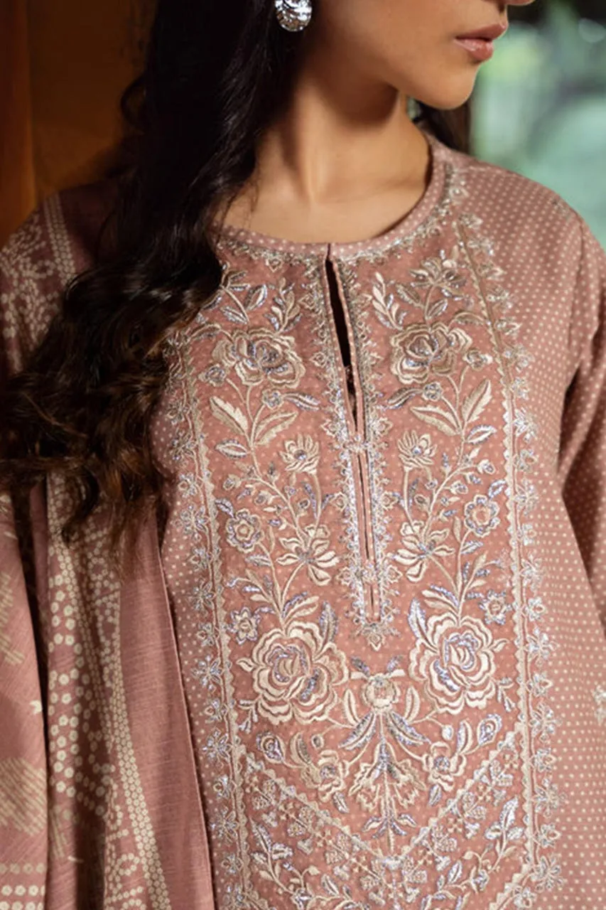 Fall Winter'24 - 3 Piece - Embroidered Khaddar Suit U3PESG24V816