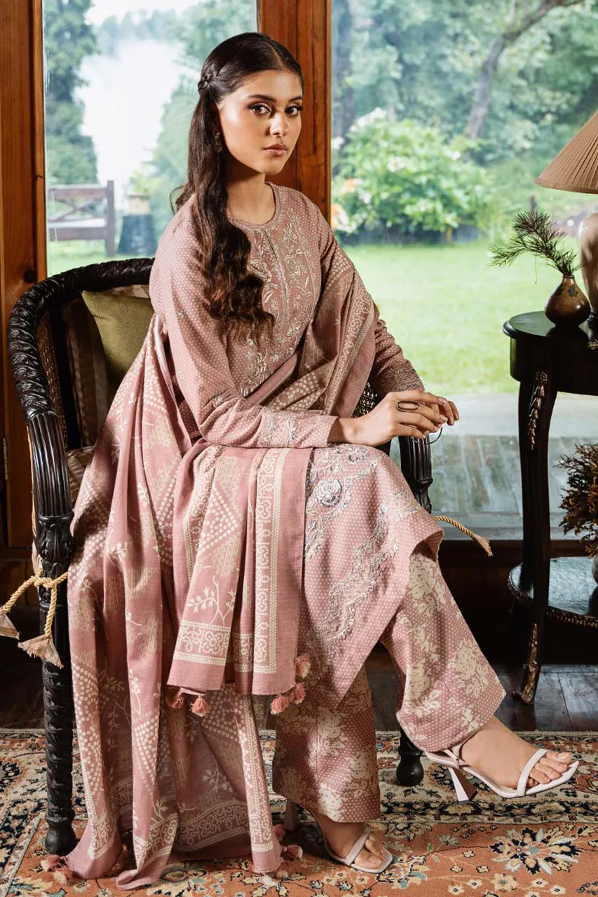 Fall Winter'24 - 3 Piece - Embroidered Khaddar Suit U3PESG24V816