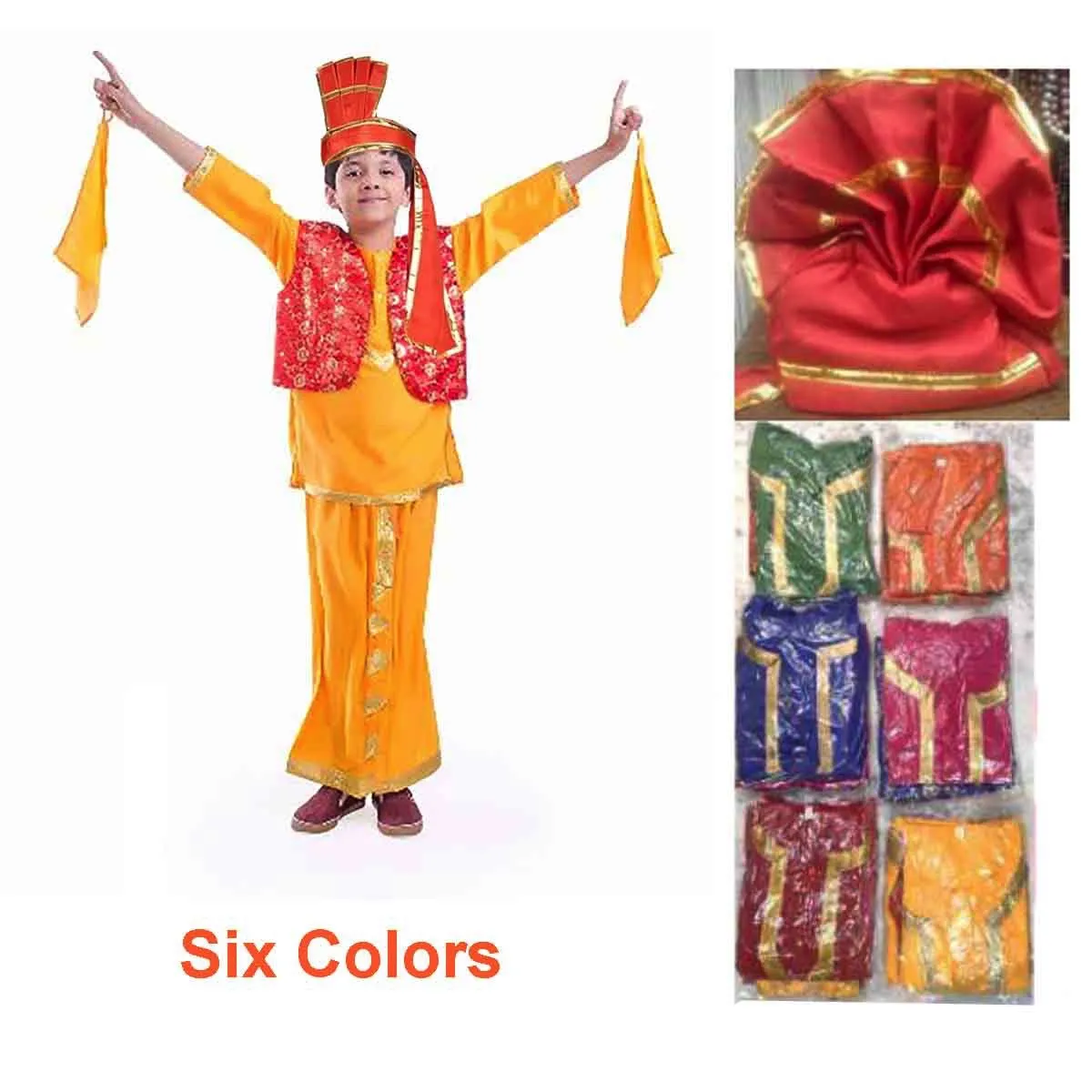 Fancydresswale Punjabi Bhangra Baisakhi Folk Dance Costume for Boys and Men, bhangda dress