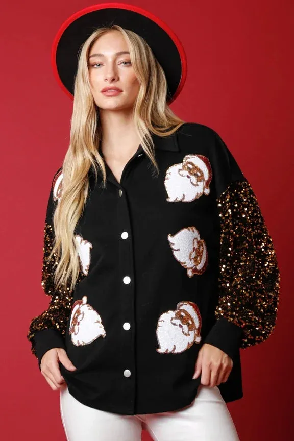 Fashion Vintage Loose Casual Versatile Glitter Christmas Hoodie