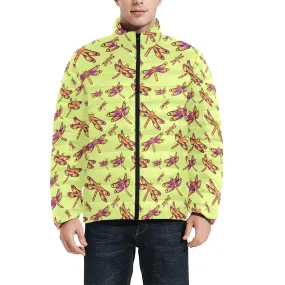 Gathering Lime Men's Stand Collar Padded Jacket