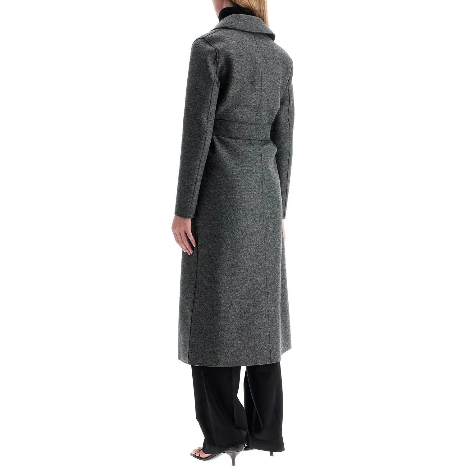 Harris Wharf London long coat in pressed wool