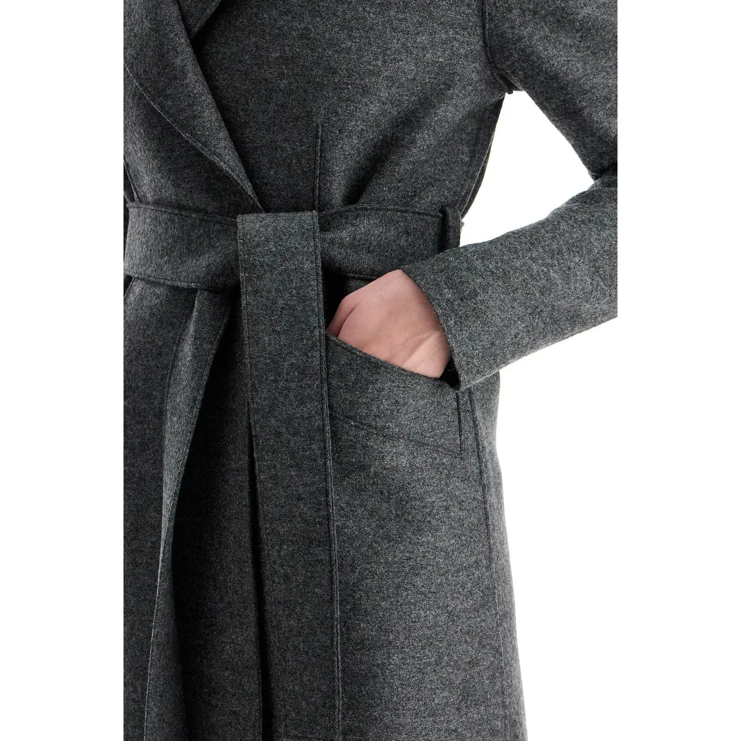 Harris Wharf London long coat in pressed wool