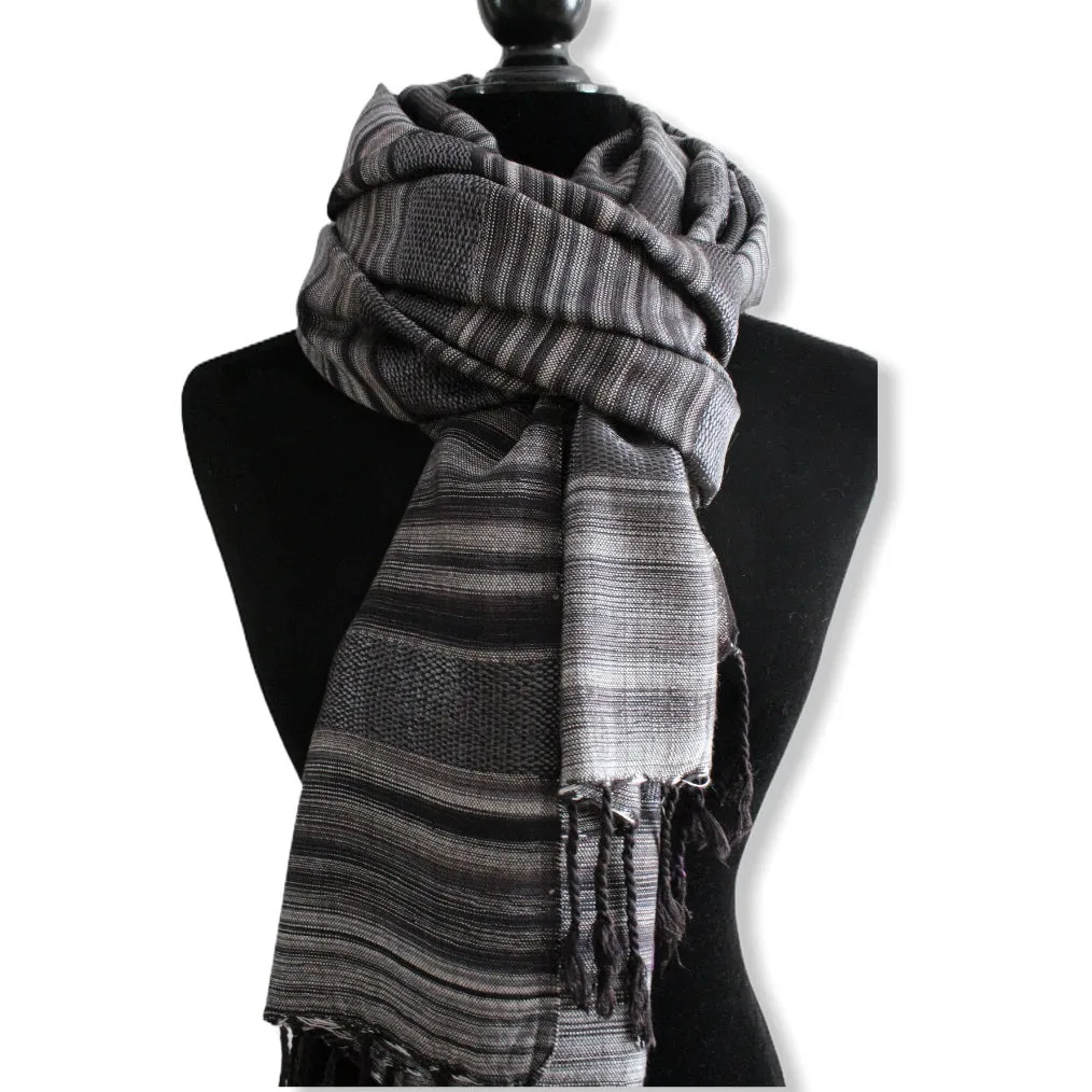 Helyat Handwoven Shawl - Shades of Gray