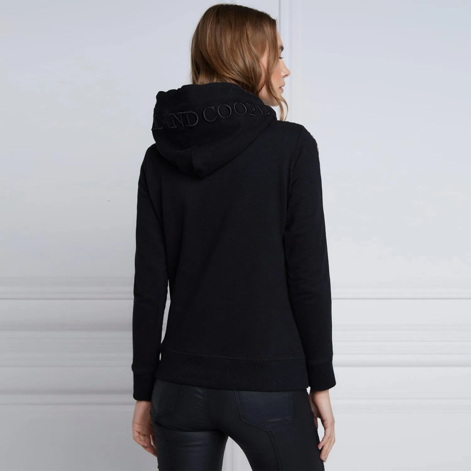 Holland Cooper Deluxe Ladies Hoodie Sweat Top in Black & White