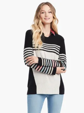 Inner Stripe Sweater in Black Multi