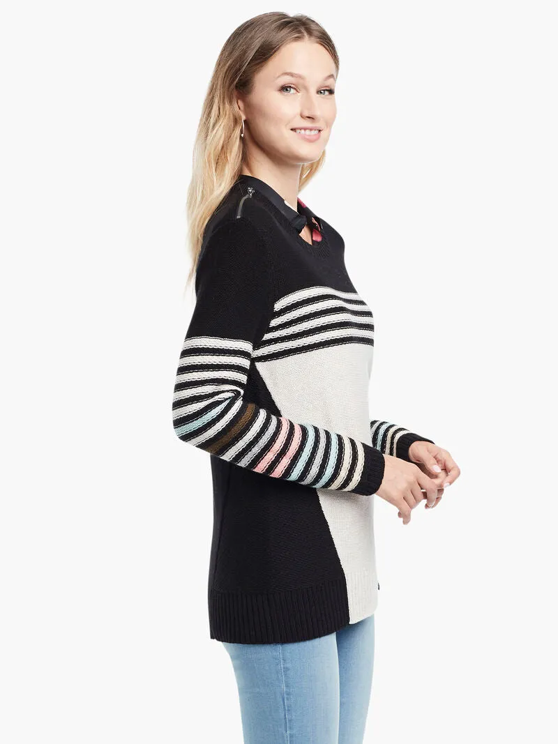 Inner Stripe Sweater in Black Multi