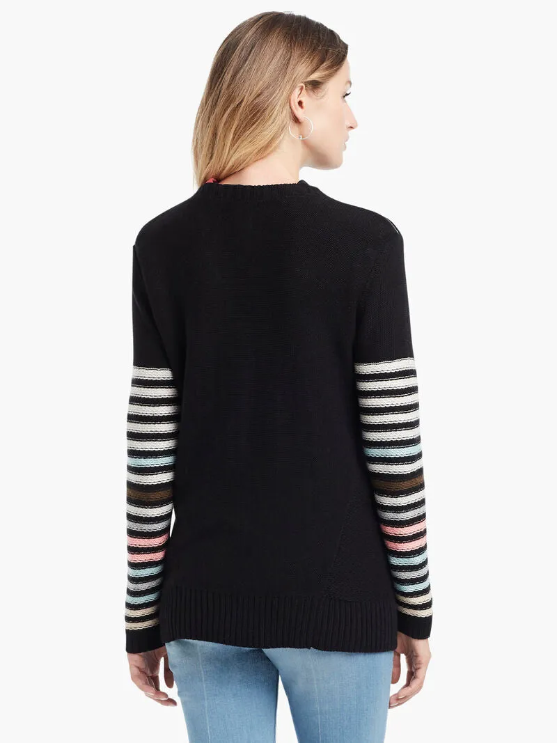 Inner Stripe Sweater in Black Multi