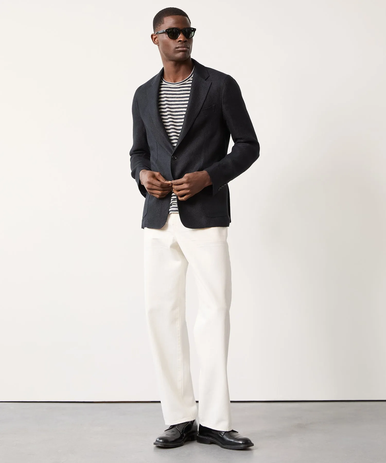 Italian Linen Sport Coat in Black