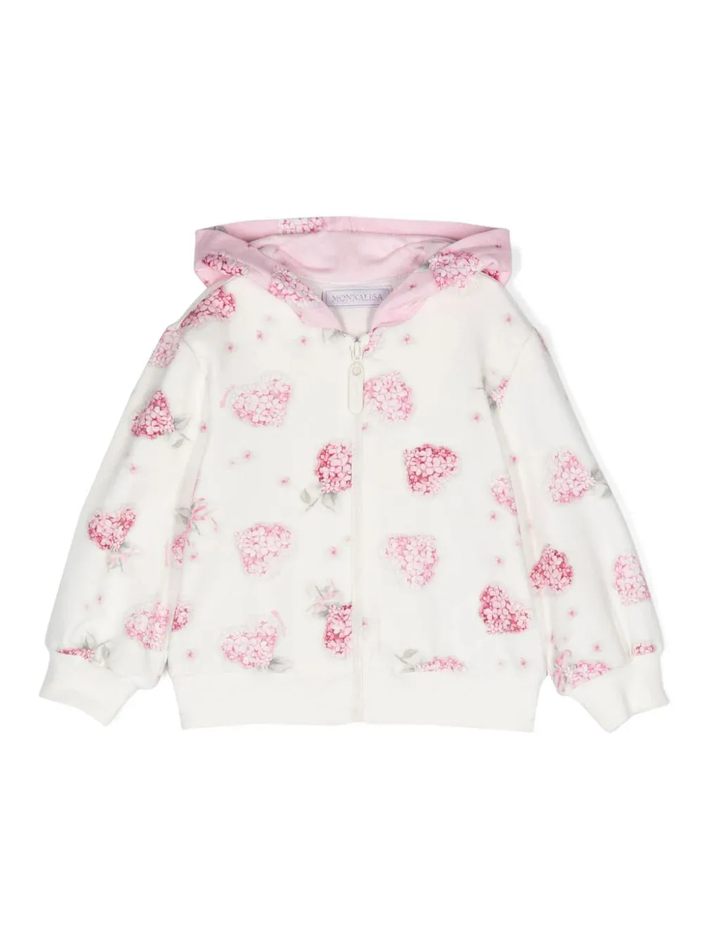 Ivory Heart Flowers Hoodie