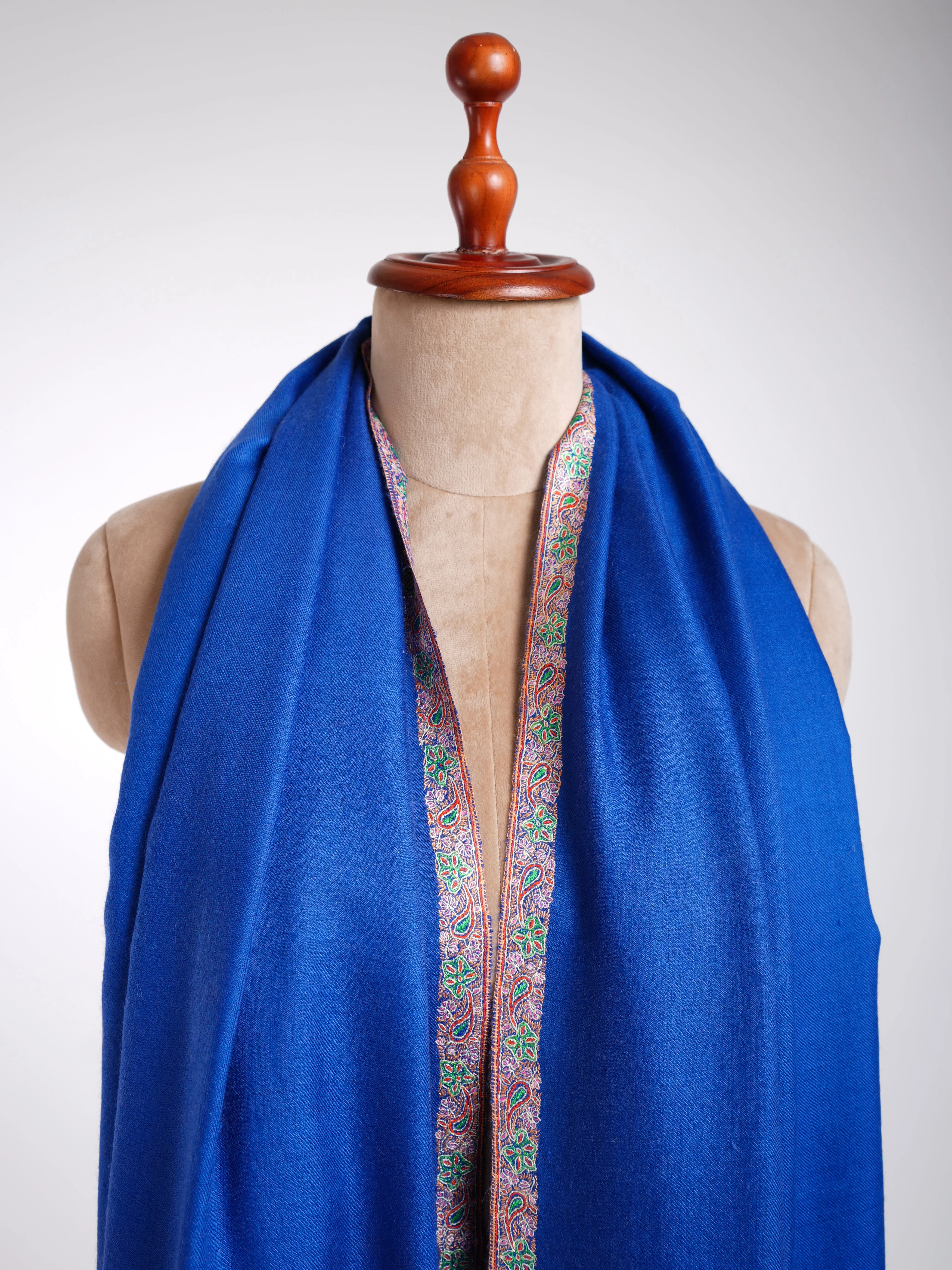 Kashmiri Pashmina Shawl Hand Embroidered Blue