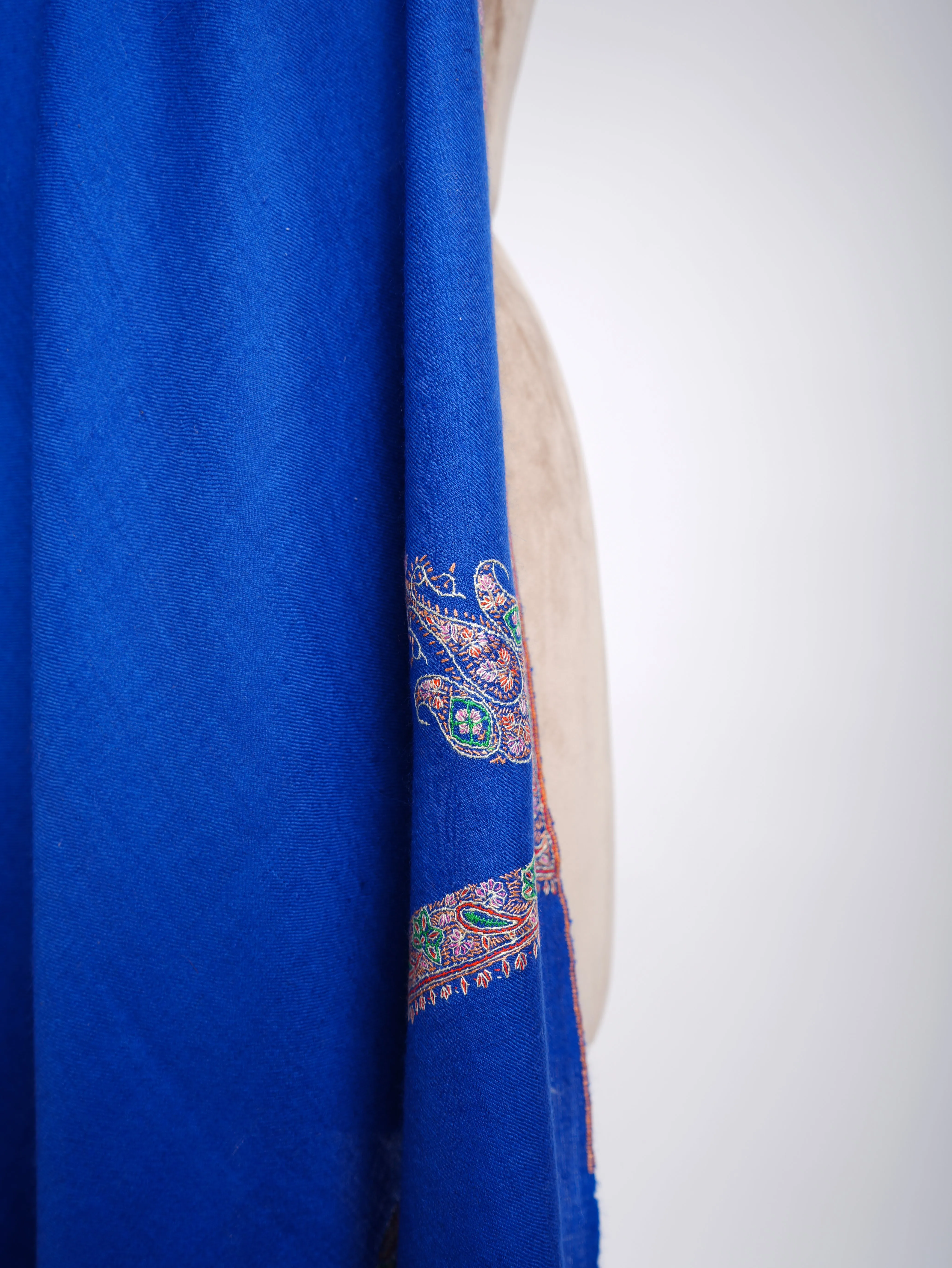 Kashmiri Pashmina Shawl Hand Embroidered Blue