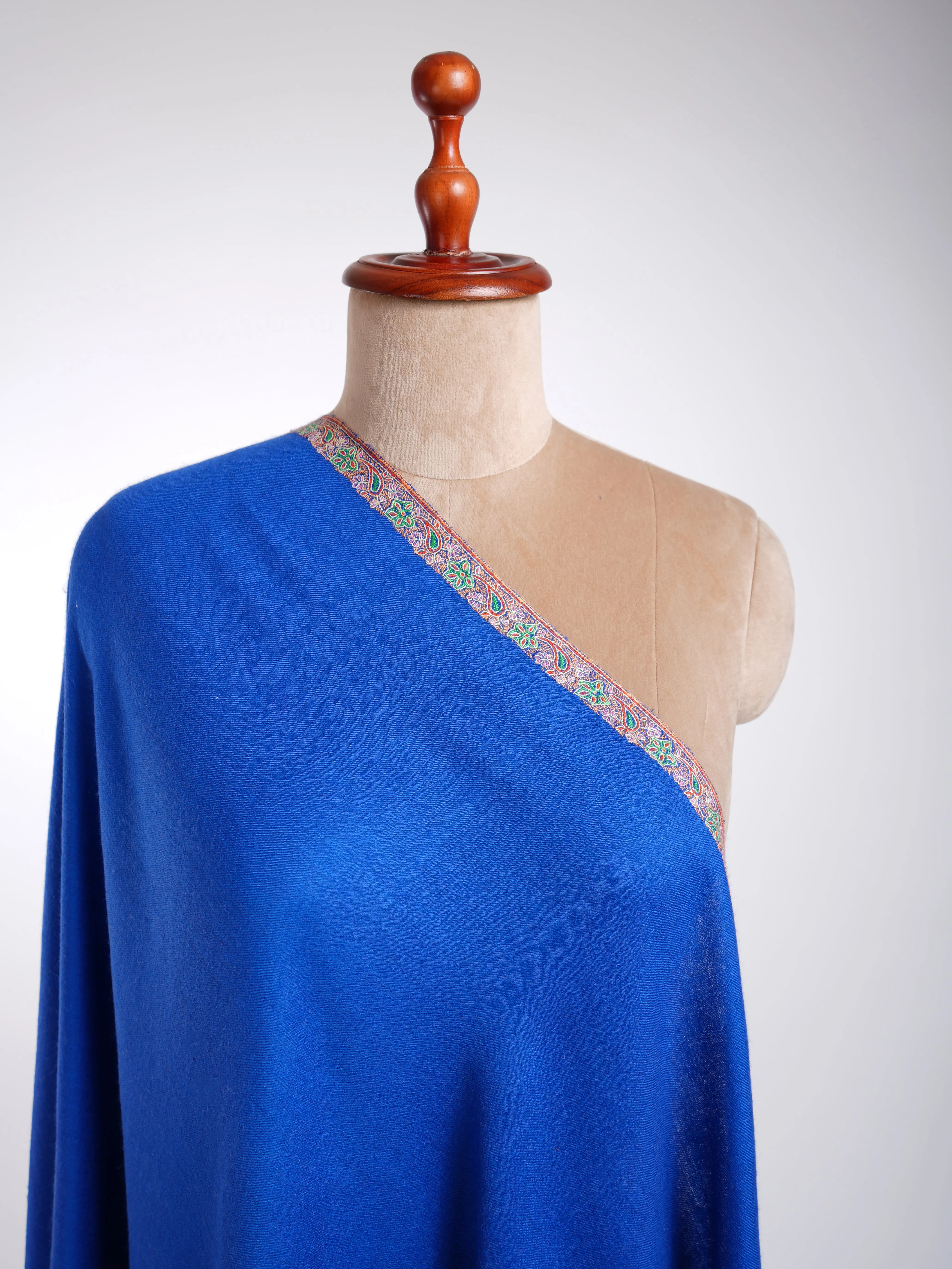 Kashmiri Pashmina Shawl Hand Embroidered Blue