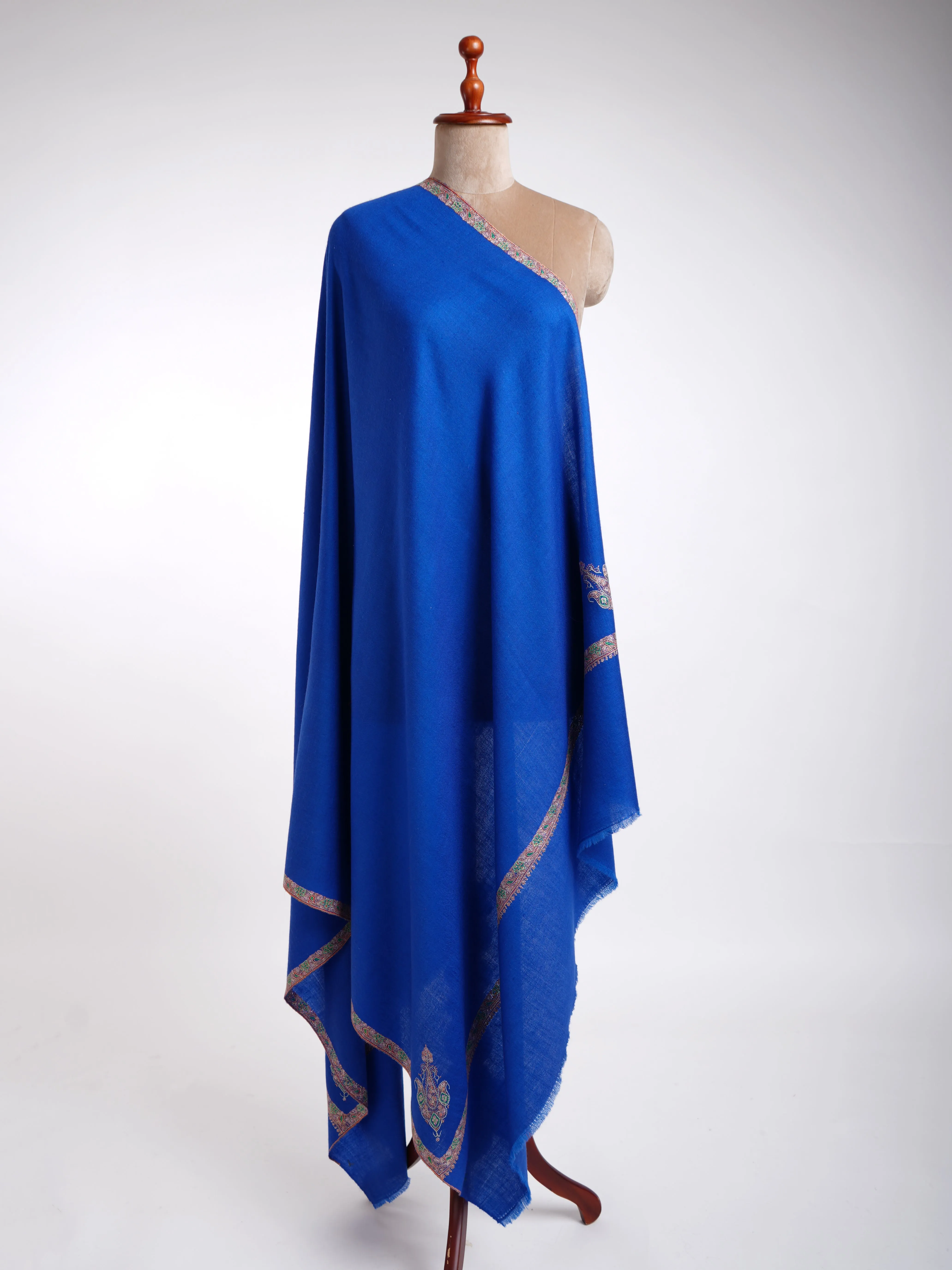 Kashmiri Pashmina Shawl Hand Embroidered Blue