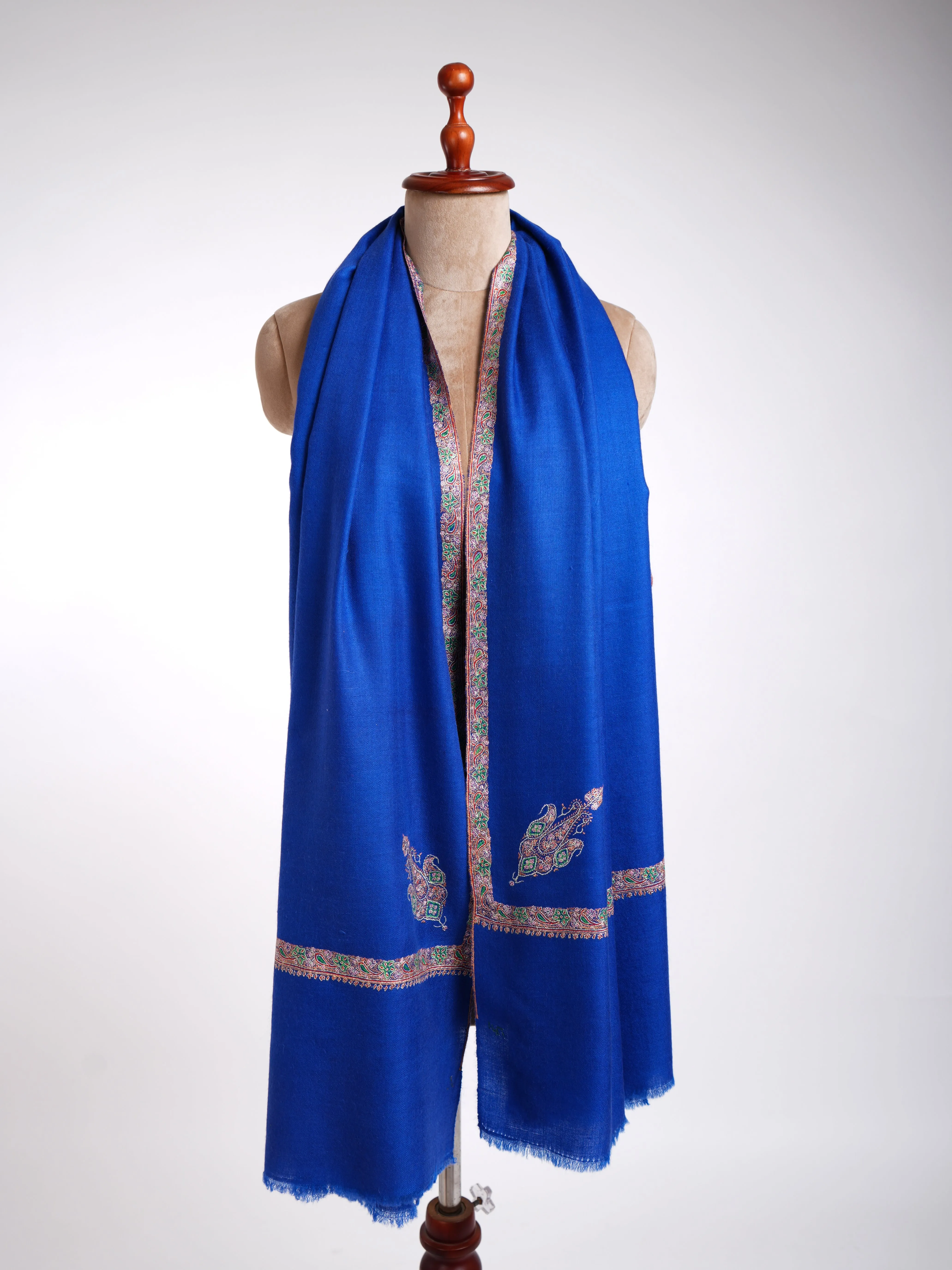 Kashmiri Pashmina Shawl Hand Embroidered Blue