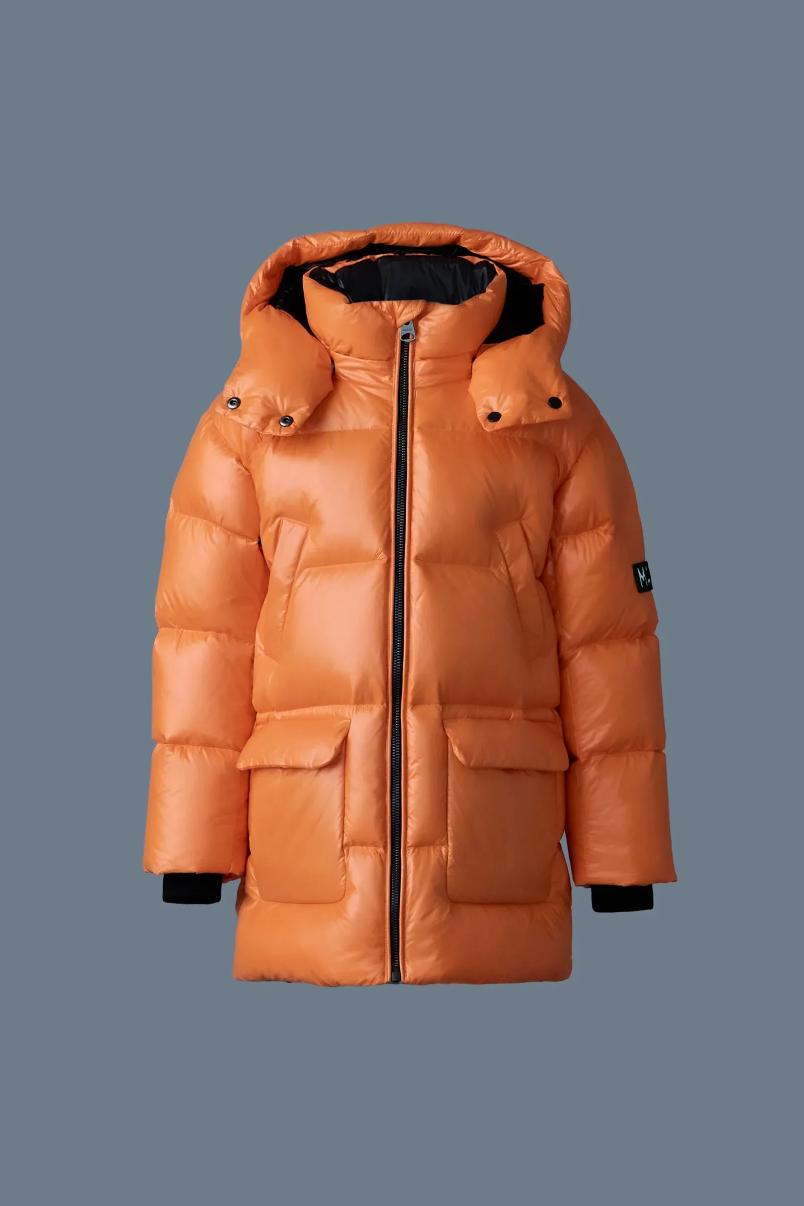 Kennie-Tlus Boys Hooded Down Jacket for Toddlers (Flame) - P0015920612