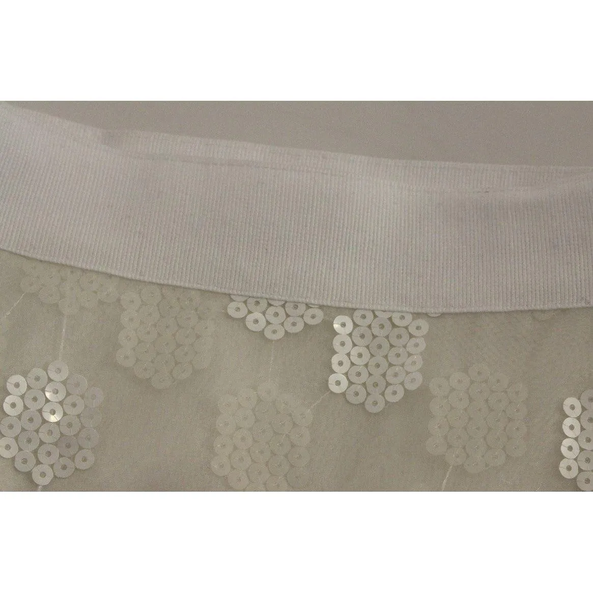 Koonhor Elegant Sequined Pencil Skirt - Pristine White