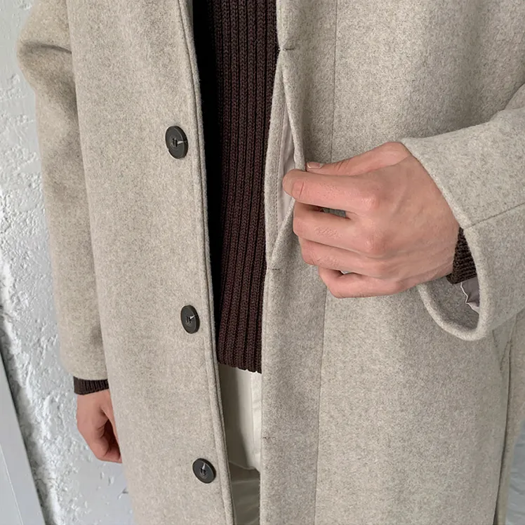 [Korean Style] 2 Color Belted Wool Coat