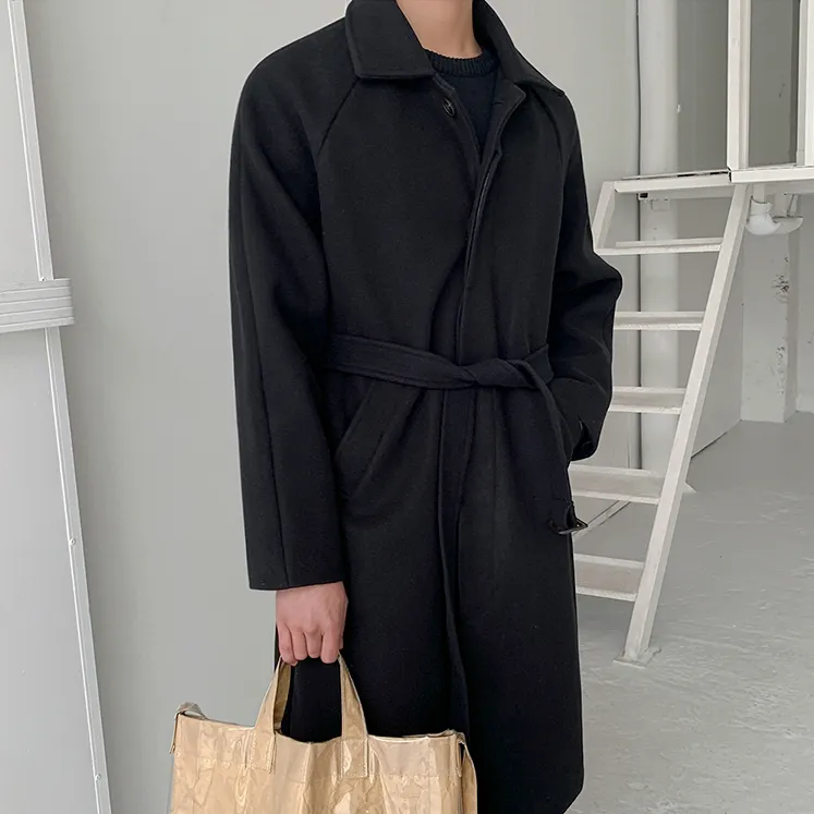 [Korean Style] 2 Color Belted Wool Coat