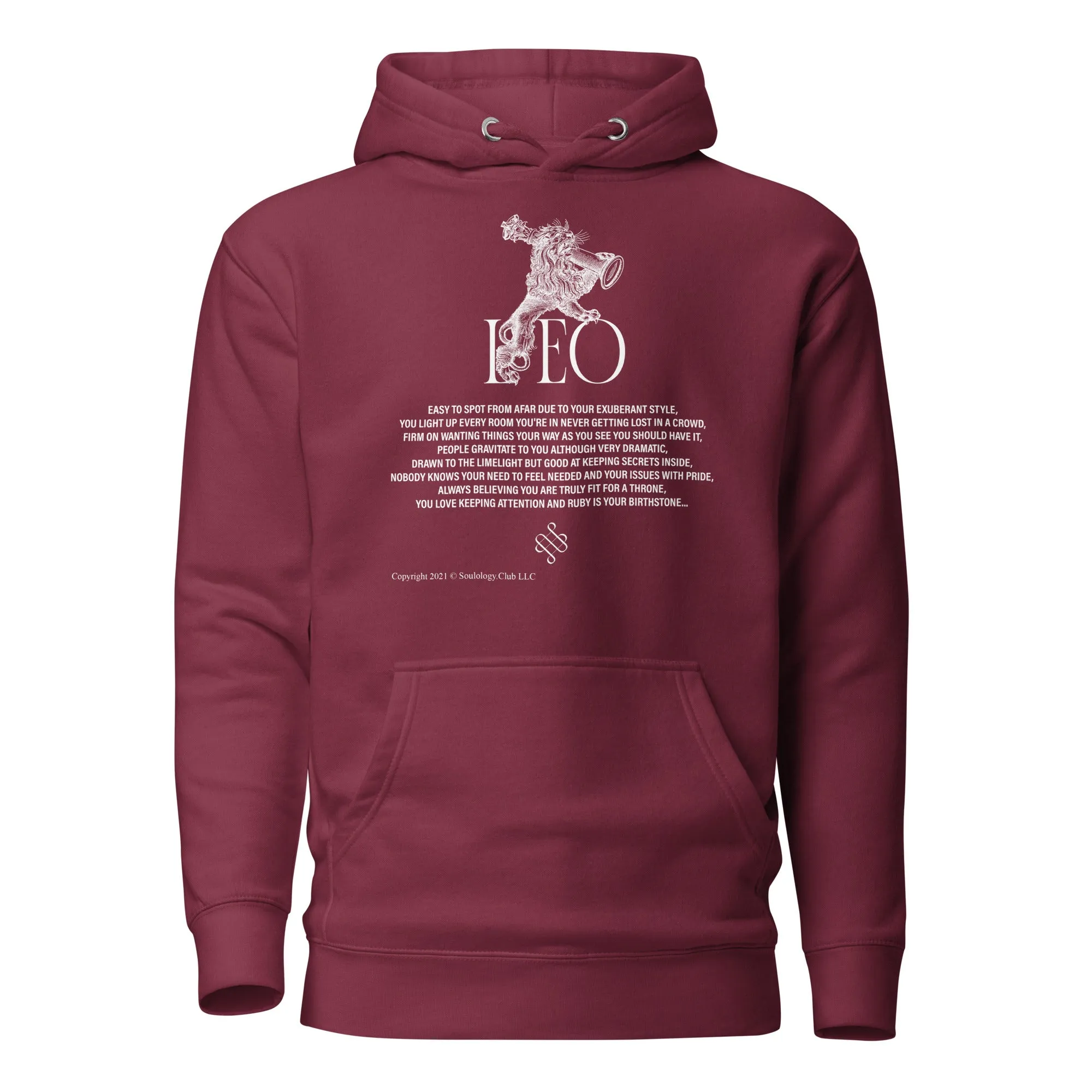 Leo Unisex Zodiac Poetry Hoodie