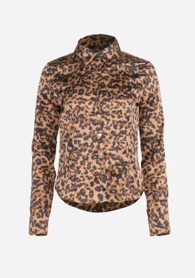 Leopard Print Button-Up Shirt