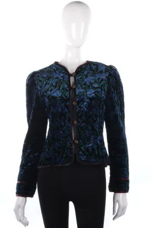 Lovely blue and green quilted vintage jacket size M