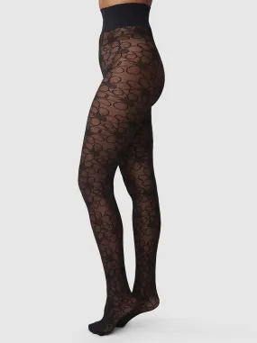 Maja Flower Tights - Black