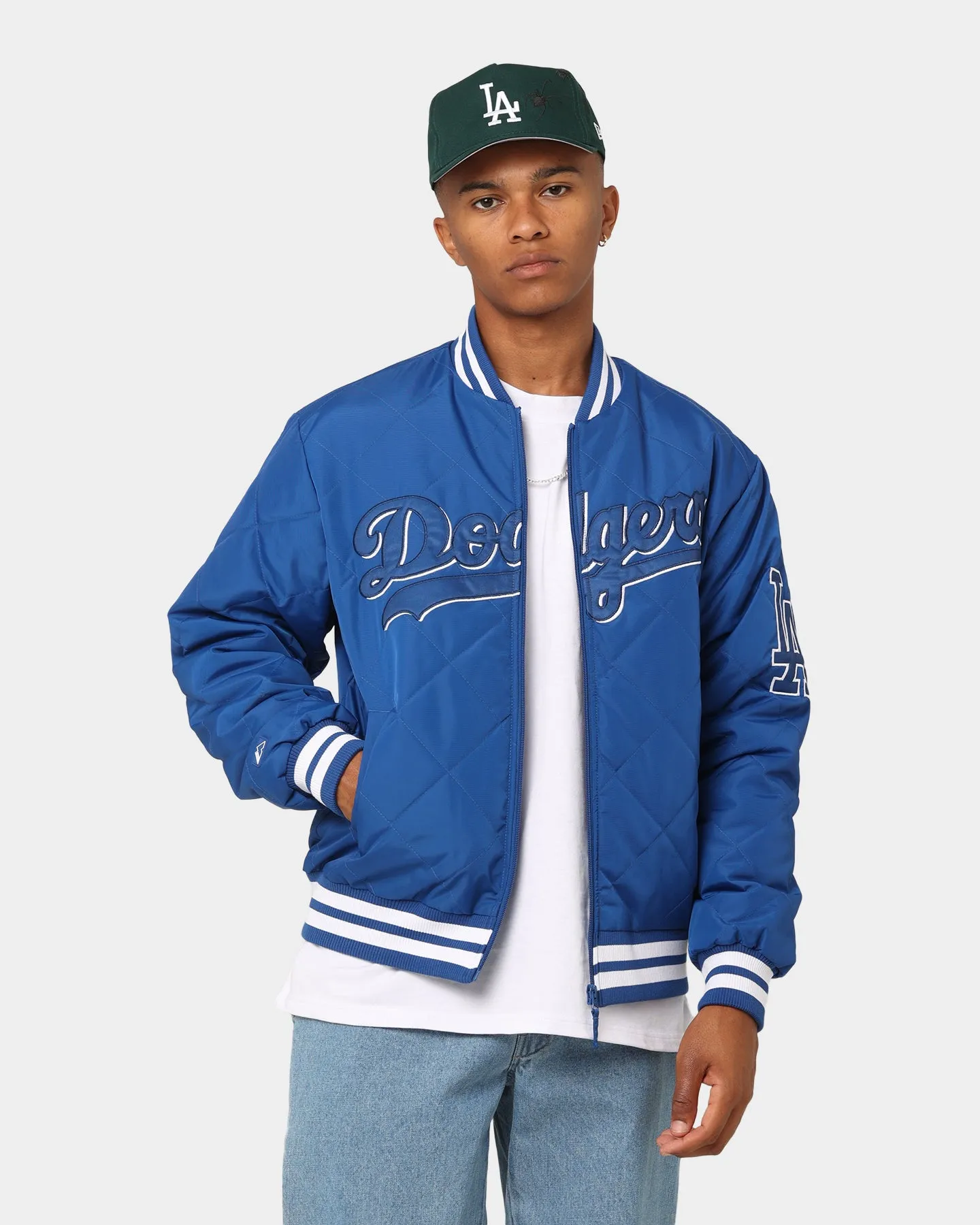 Majestic Athletic Los Angeles Dodgers Tonals Quilted Varsity Jacket Royal