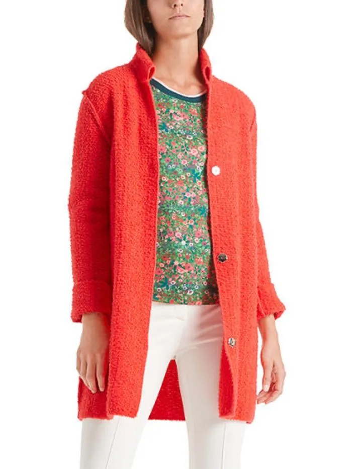 Marc Cain Collections Vibrant Orange Knitted Coat QC 31.06 M06 224 Y