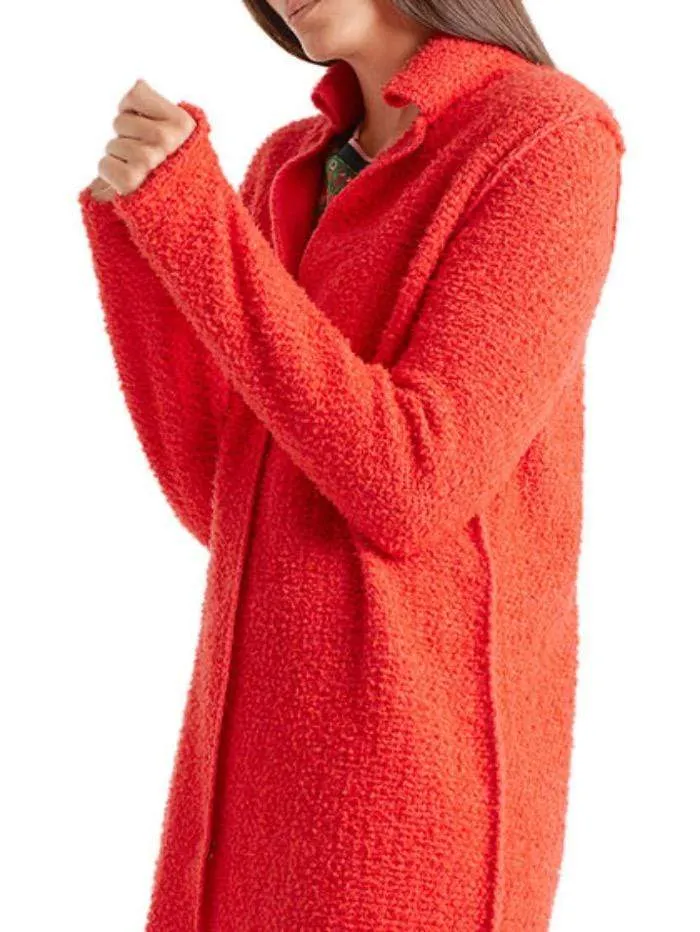 Marc Cain Collections Vibrant Orange Knitted Coat QC 31.06 M06 224 Y