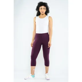 Maroon Plain Cropped Legging Pants