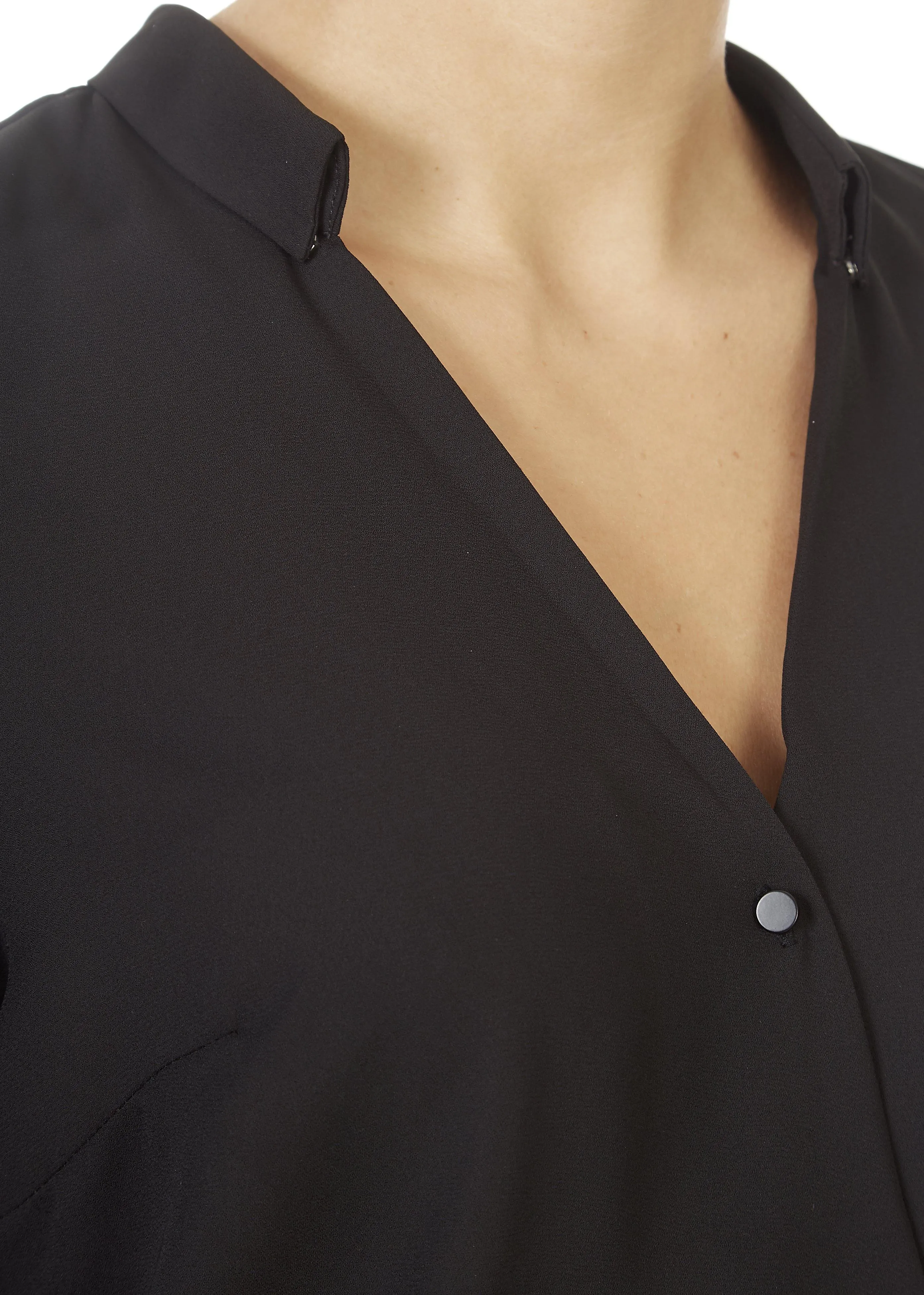 'Mendo' Black V-Neck Blouse