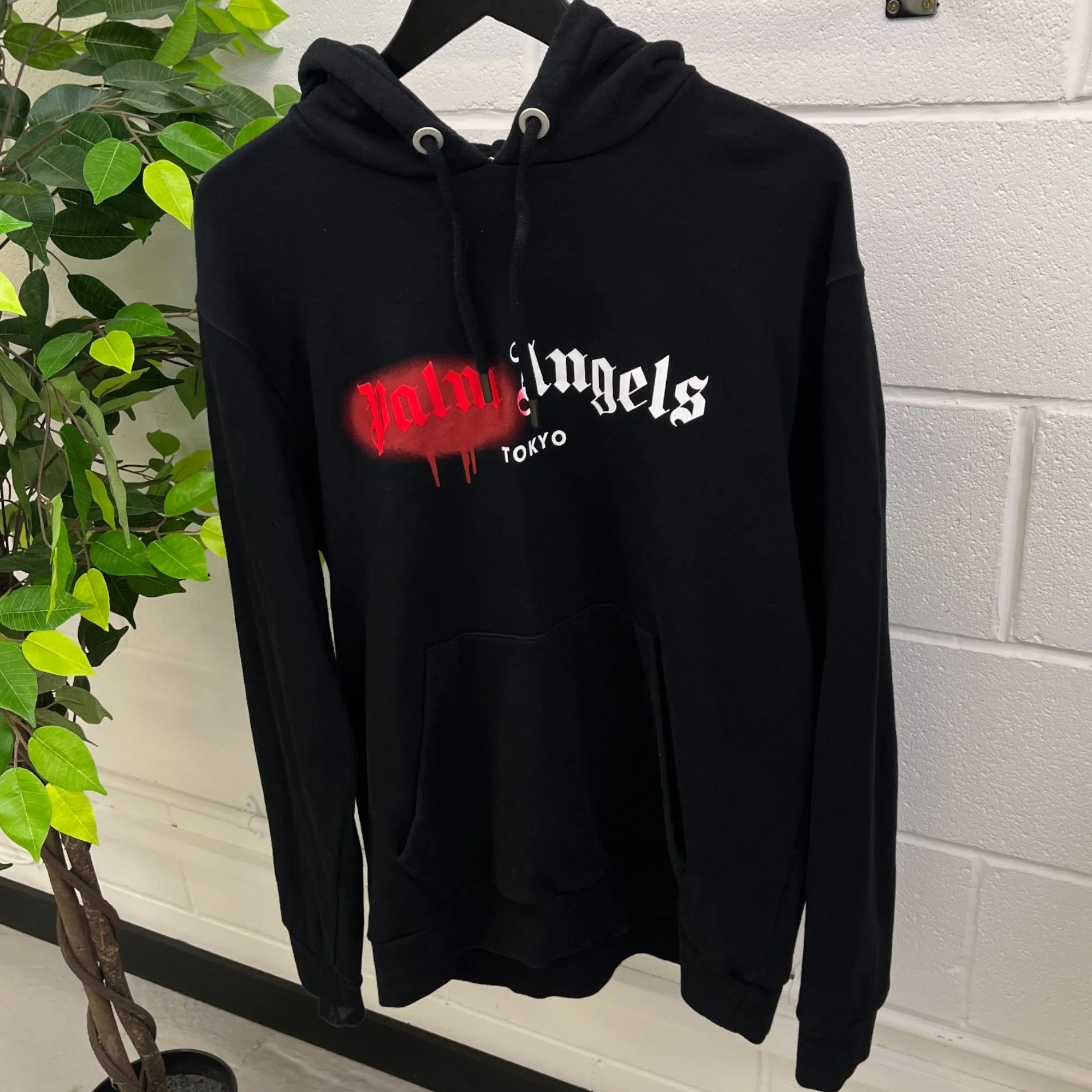 Men's Spray Logo Hoodie Black Size M