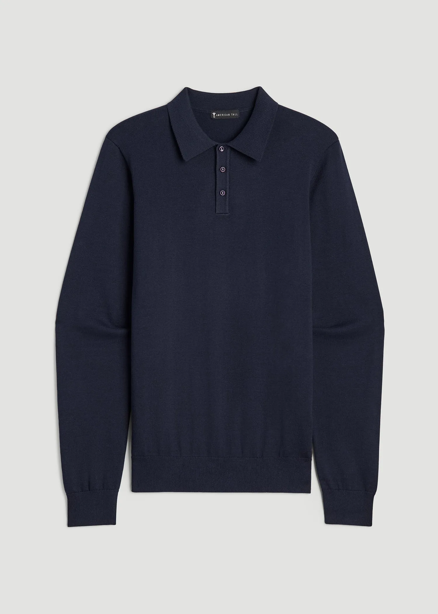 Men’s Tall Polo Sweater in Evening Blue