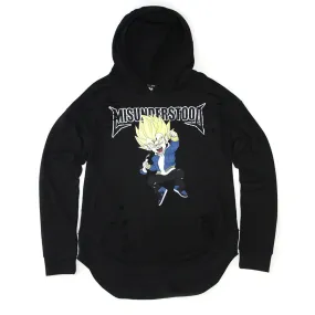 Misunderstood Vegeta Distressed Drop Curved Hoodie