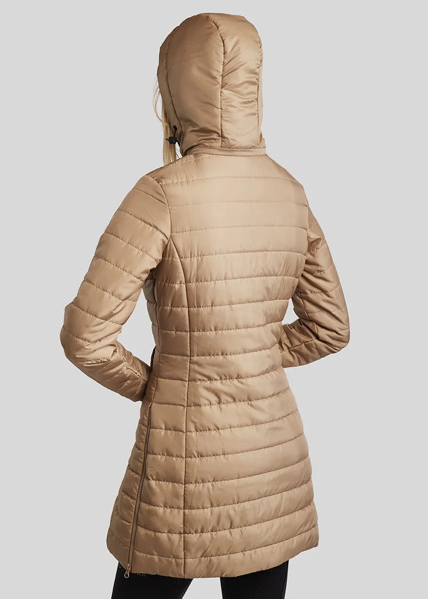 MoKate Long Quilted Jacket - Latte