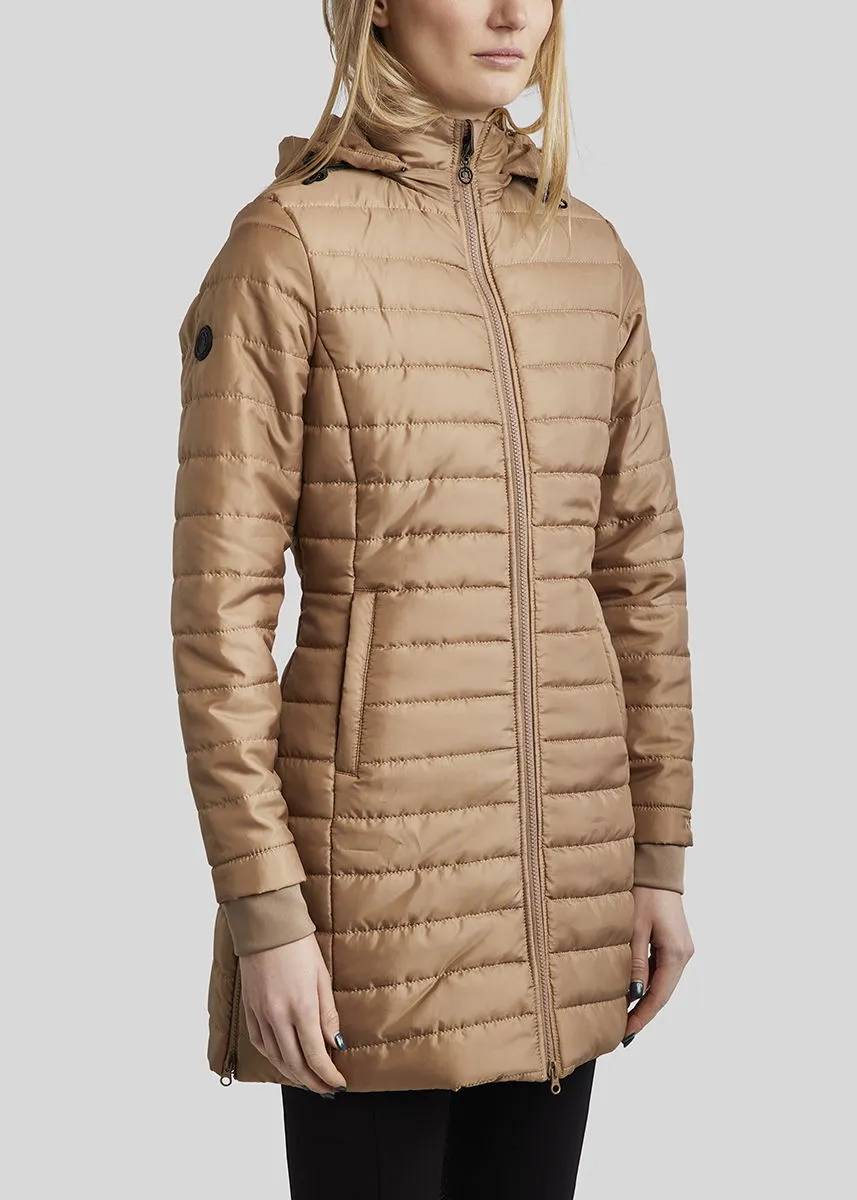 MoKate Long Quilted Jacket - Latte