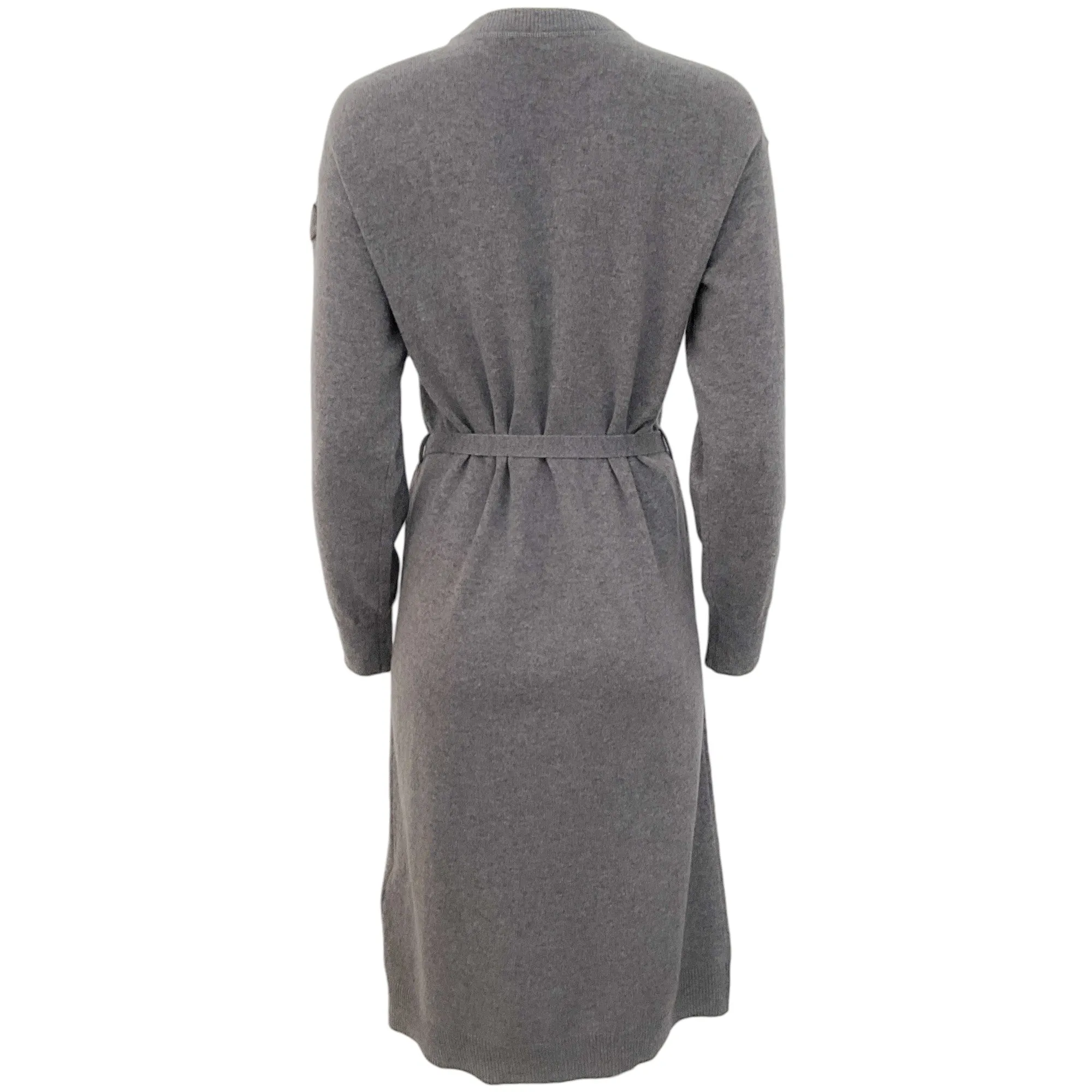 Moncler Grey Wool / Cashmere Knit Dress with Tie Belt