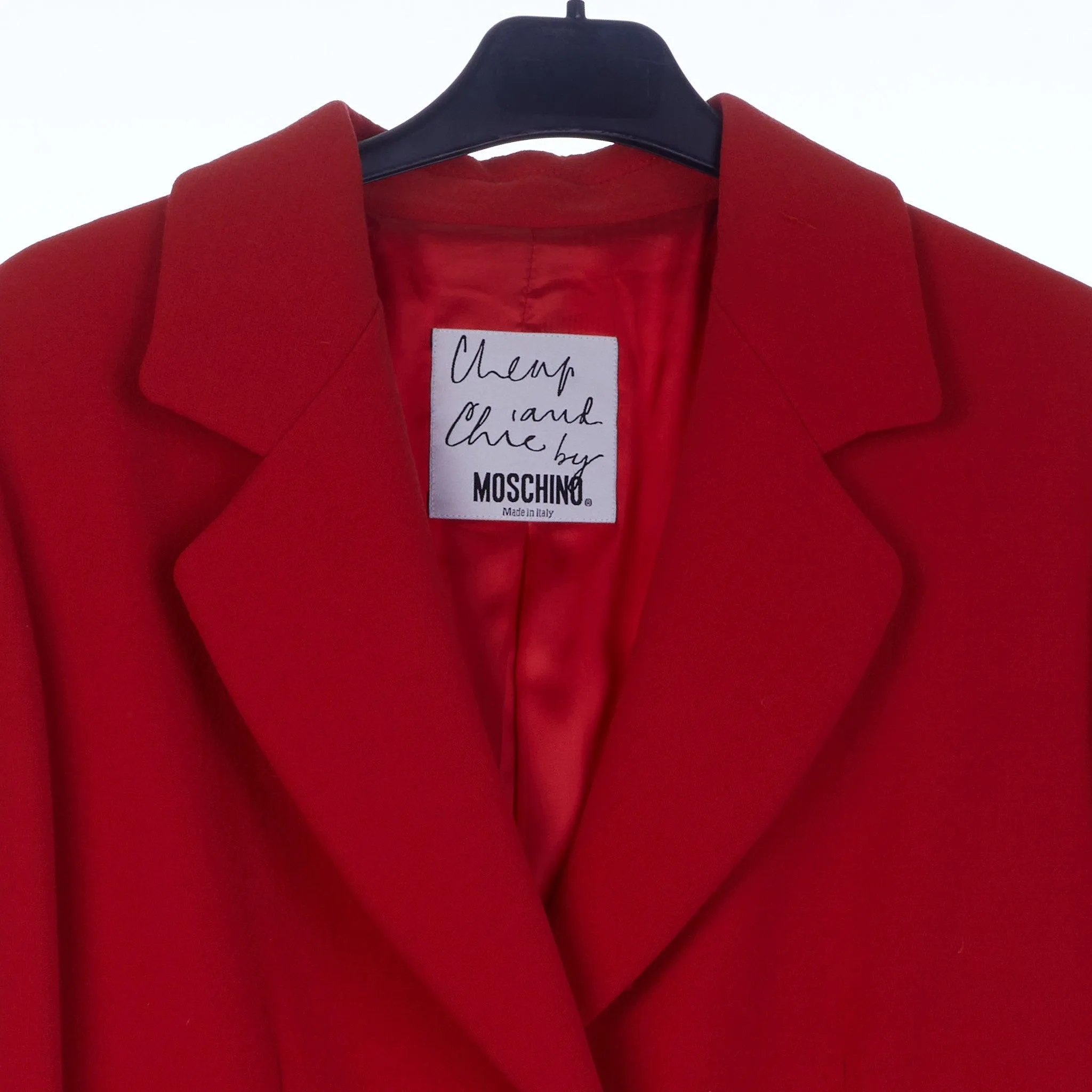 Moschino Wool Red Long Sleeved Coat UK Size 12