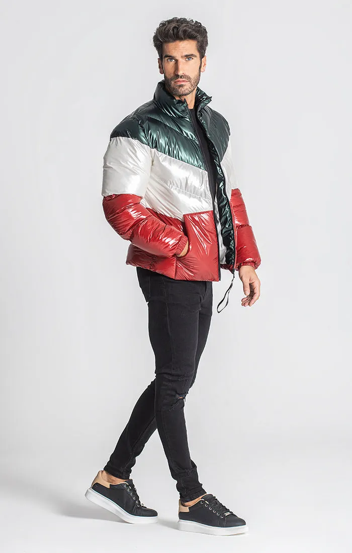 Multicolor Division Puffer Jacket