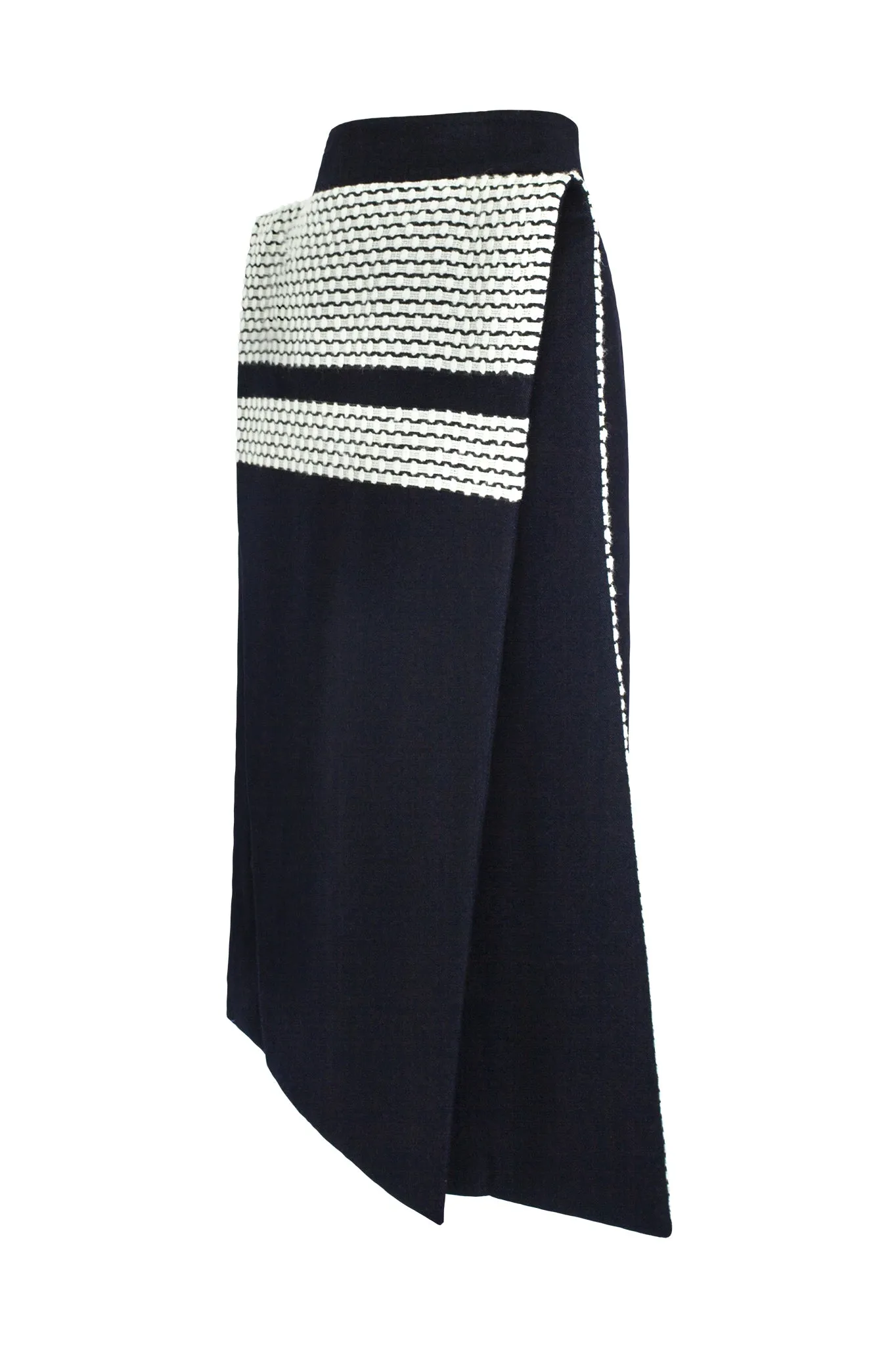 Navy & Cream Wool "Rhombus" Skirt