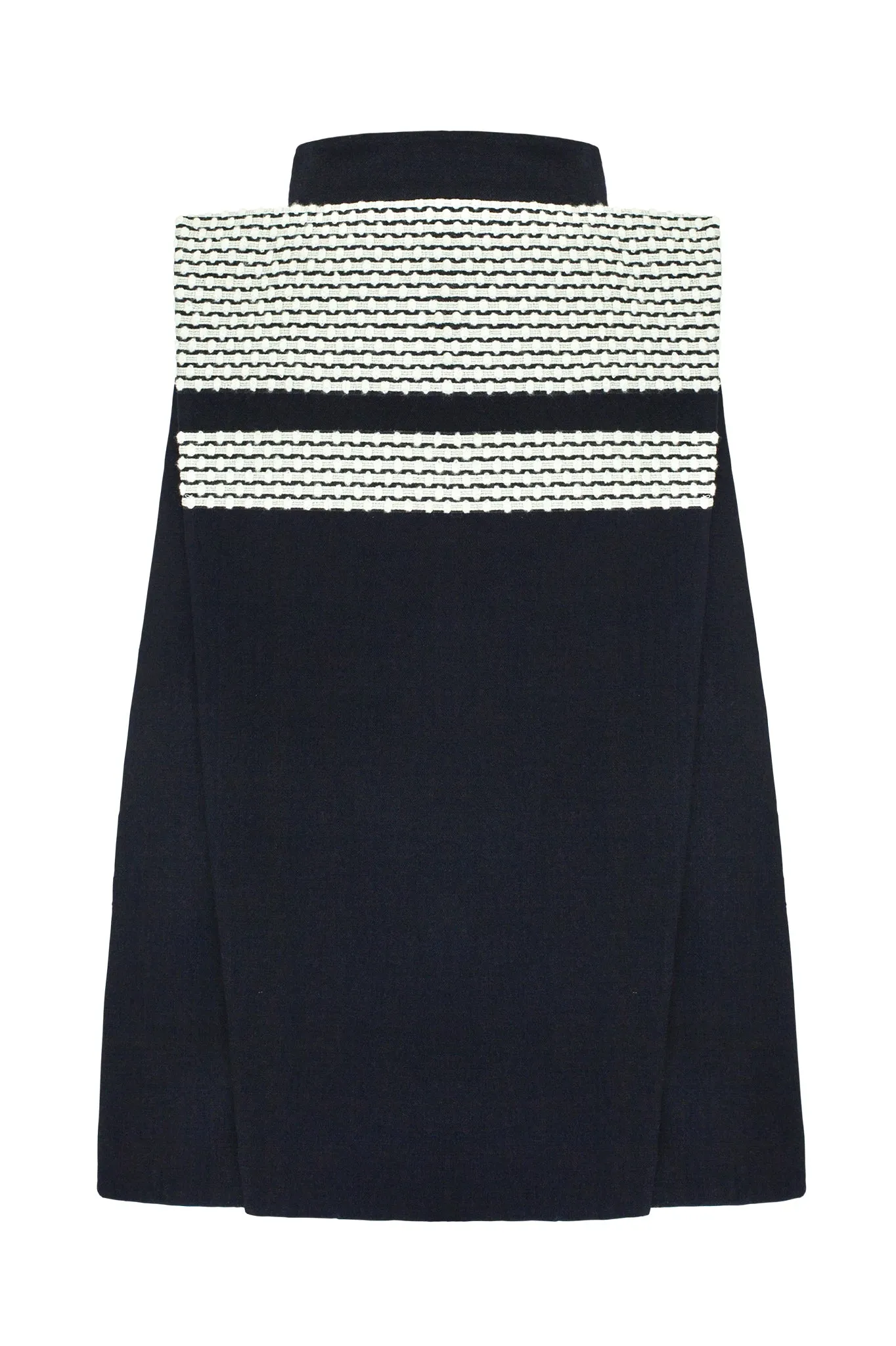 Navy & Cream Wool "Rhombus" Skirt