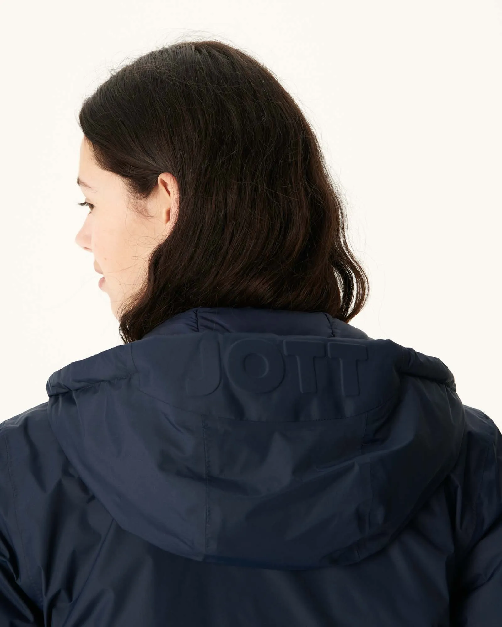 Navy Roma long reversible puffer jacket