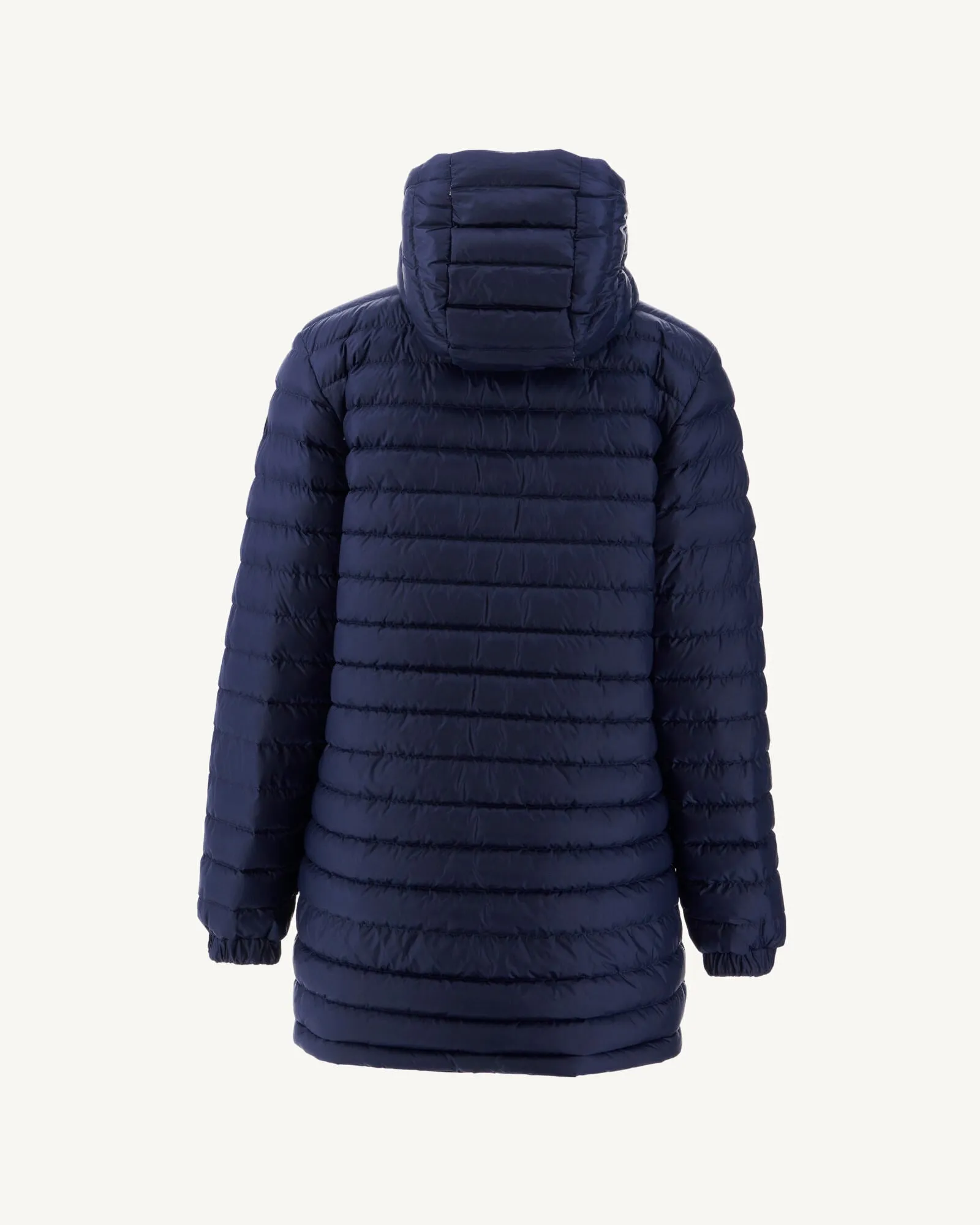 Navy Roma long reversible puffer jacket