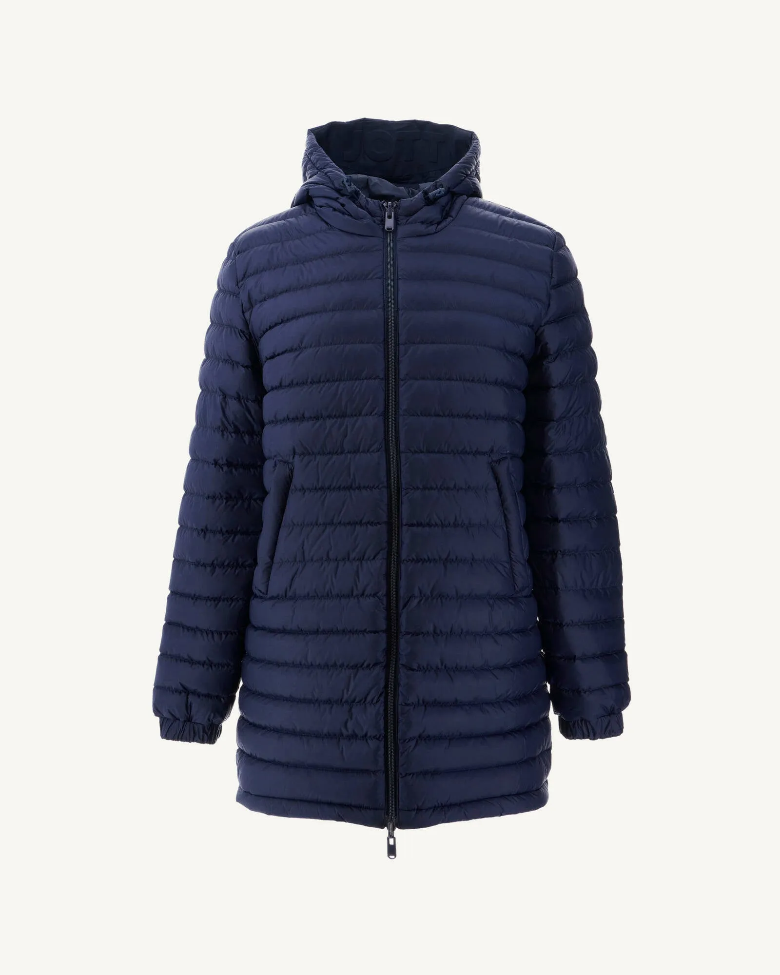 Navy Roma long reversible puffer jacket